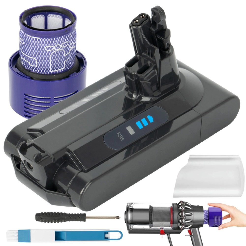Baterie 3900 Mah pro Dyson V10 s pojistkou a Led indikátorem baterie
