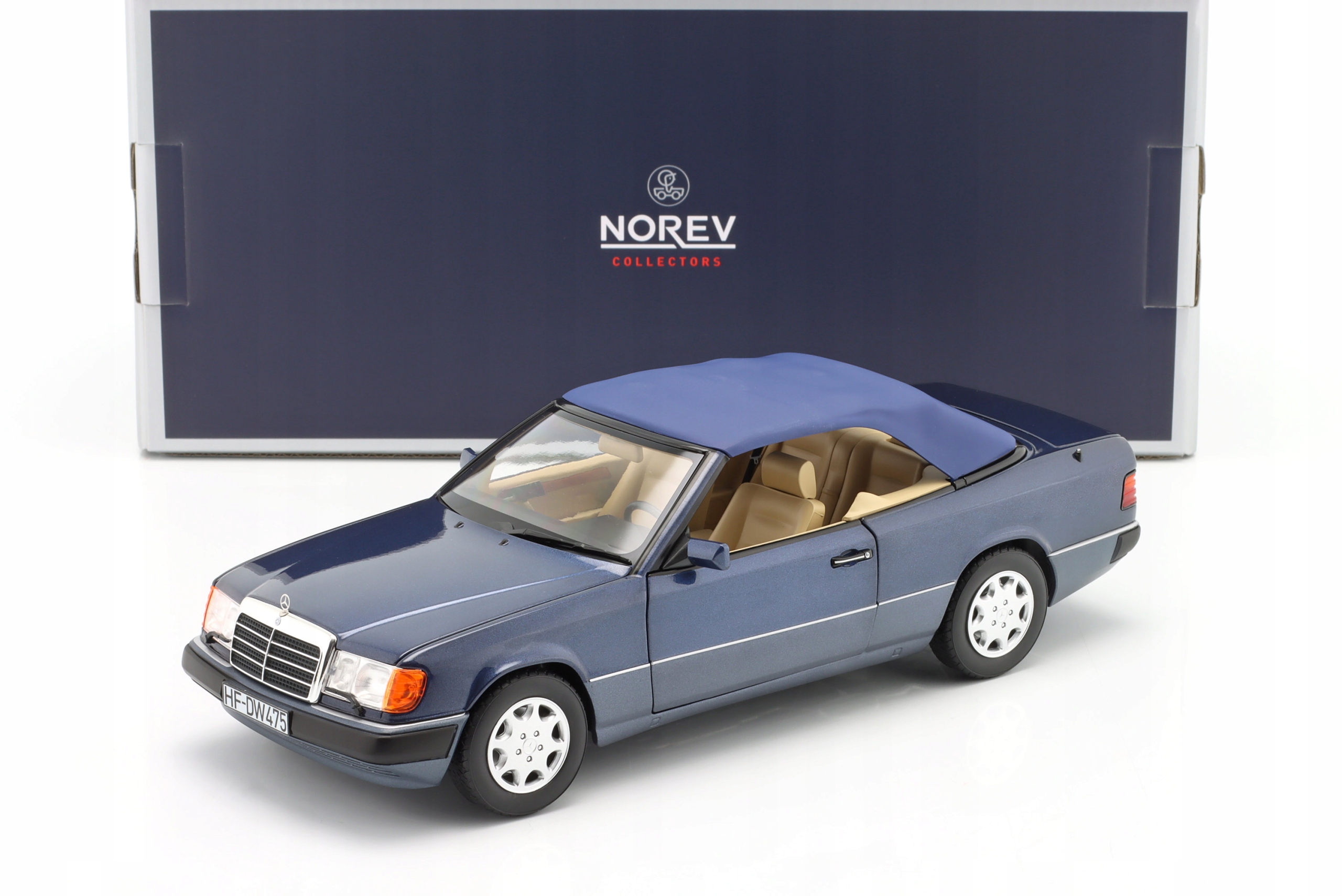 Norev Mercedes-benz 300 Ce 24V Cabriolet (A124) 1991 Nautical Blue 1:18