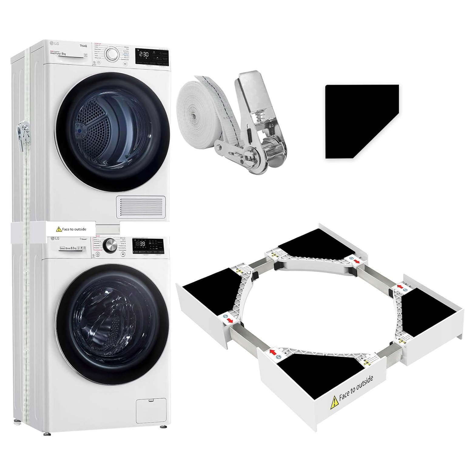 Łącznik Z Półką Pralki Suszarki Uniwersalny Regulowany Rozmiar 46-72 CM