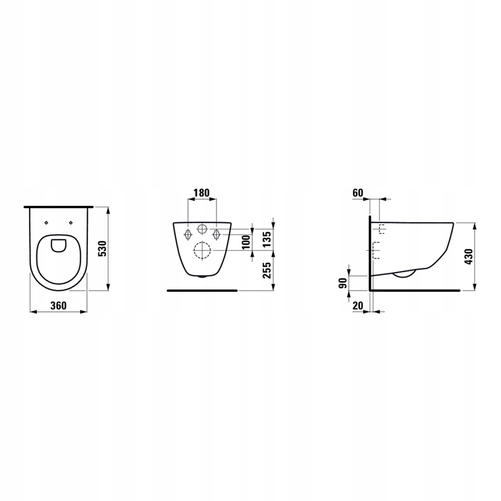 MISKA WC WISZĄCA Z DESKĄ WOLNOOPADAJĄCĄ LAUFEN PRO Skład zestawu miska + deska