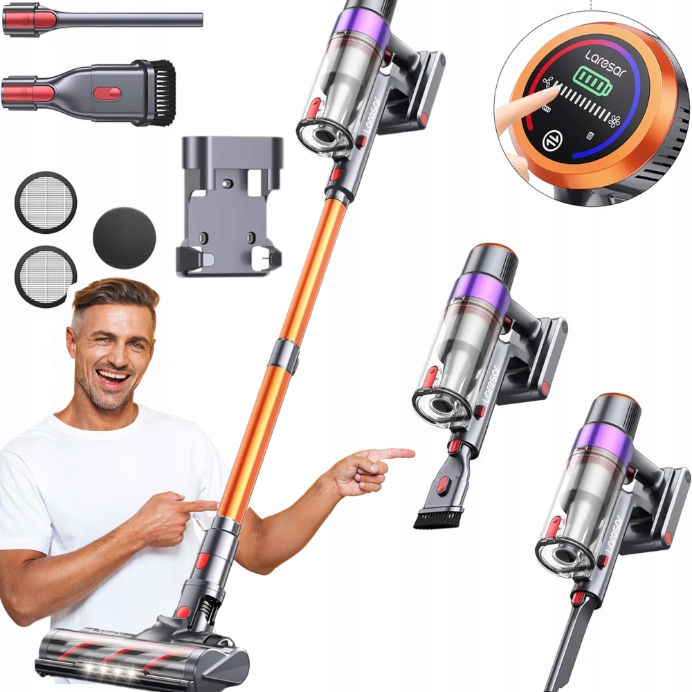 Laresar V8 bezprzewodowy pionowy lekki długi czas pracy 450w bezszczotkowy