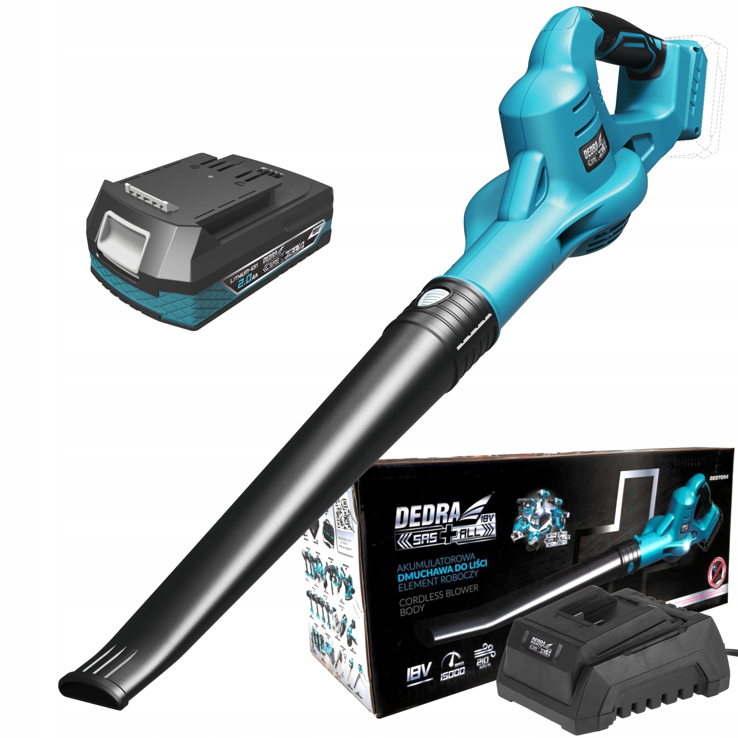 DEDRA DMUCHAWA DO LIŚCI ODKURZACZ AKU 18V SAS+ 2Ah Zasilanie akumulatorowe