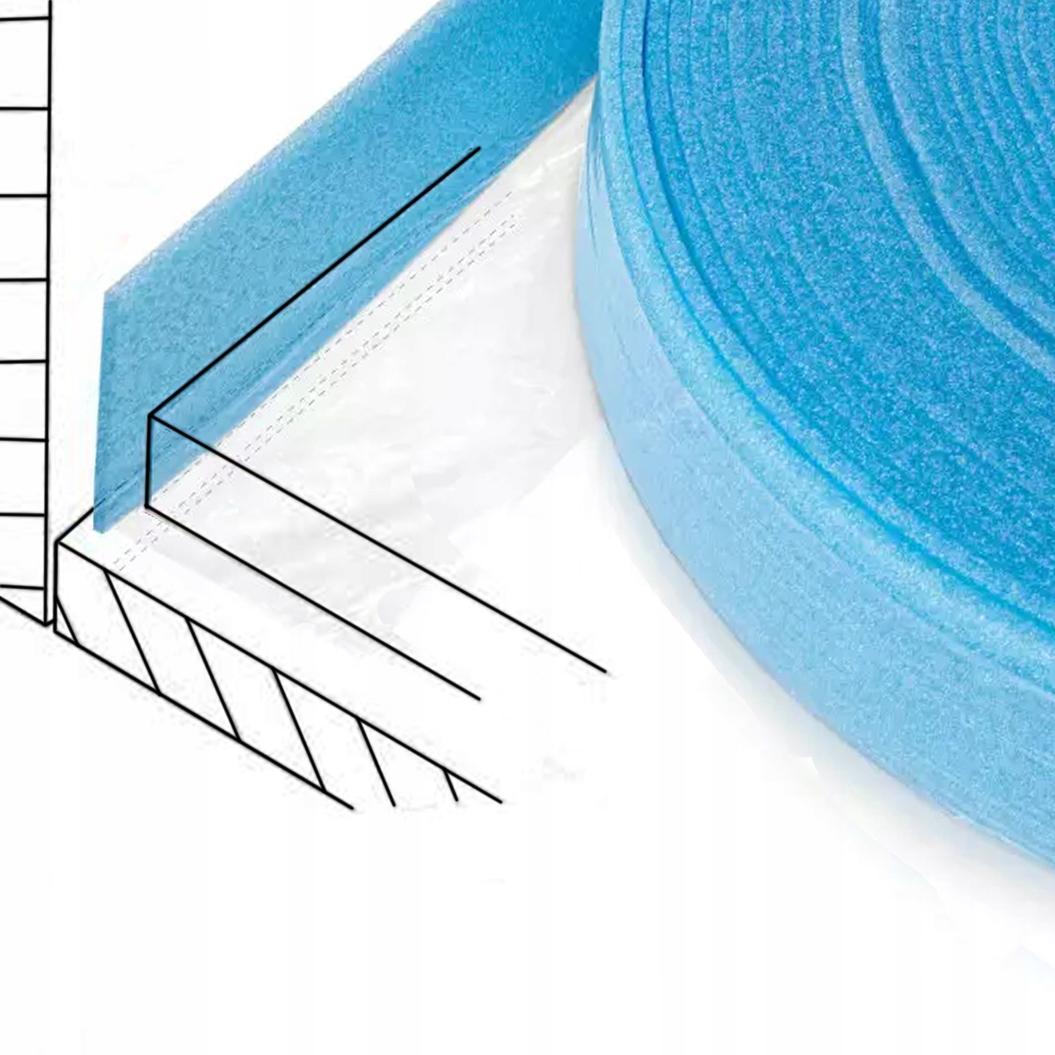 TAŚMA PIANKA DYLATACYJNA BRZEGOWA FOLIA 8/15/50 Kod producenta tbf8/150/50