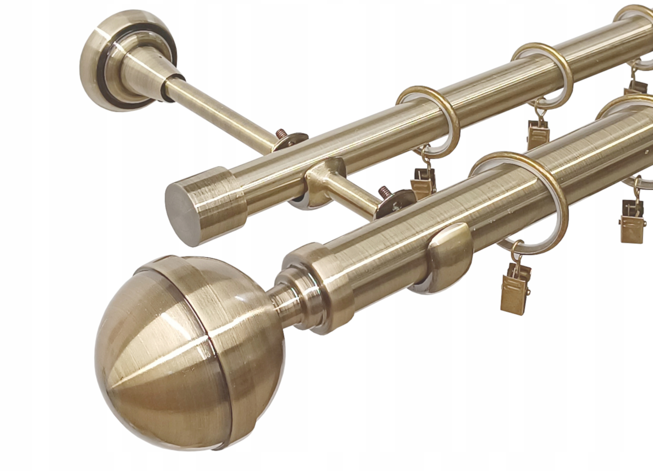 Garnýž Dvojitá Kovová barva zlato antik mix koncovek 25+19 mm 300 cm