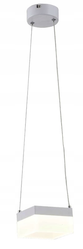 Závěsná lampa s krychlovým mléčným stínidlem na dvou vodičích Gina Led