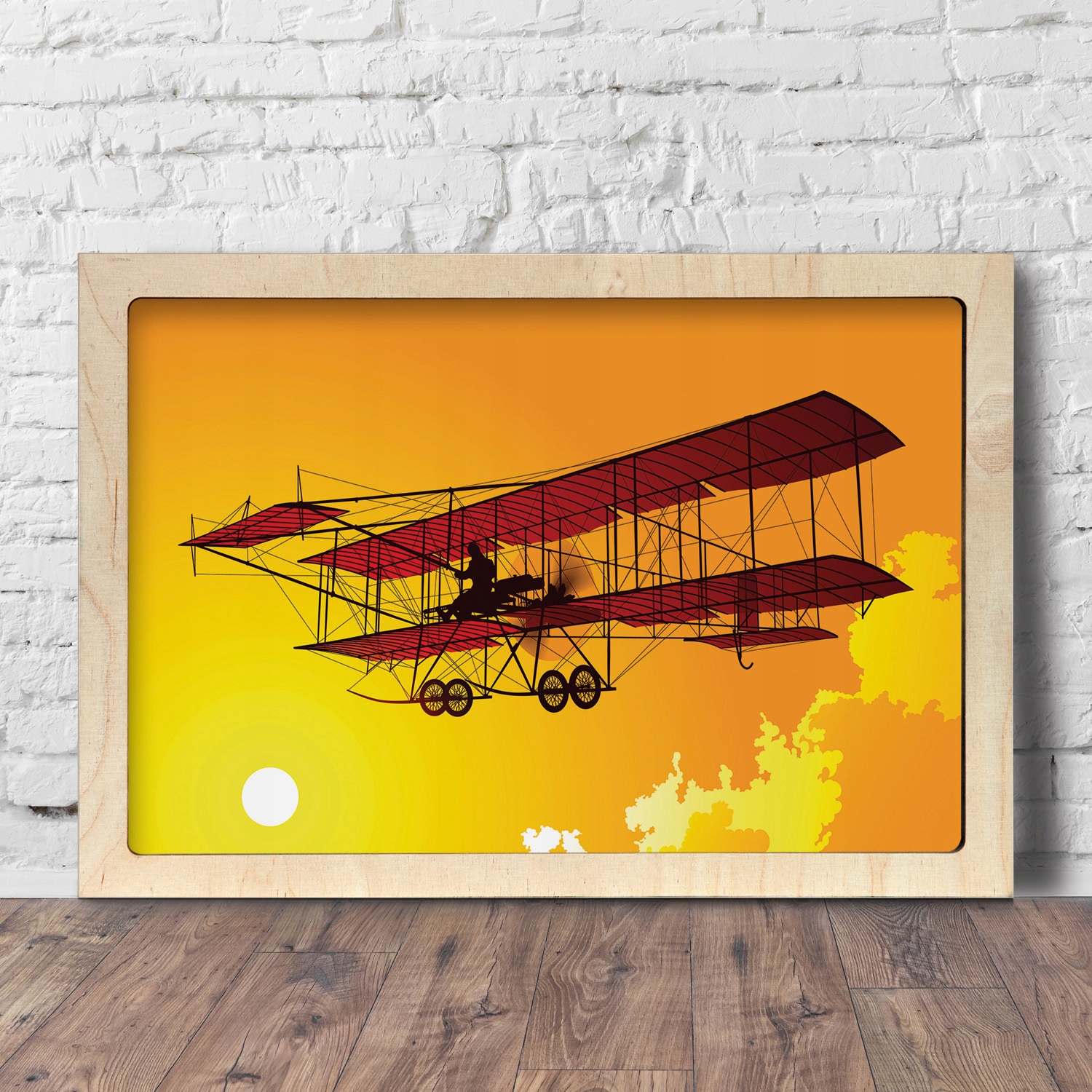 Obraz s dřevěným rámem Aeroplan staré nebe 60x40