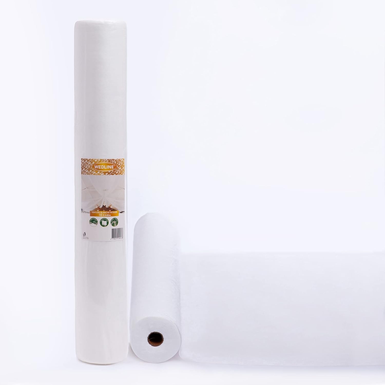 Dekorativní netkaná textilie bílá 80 cm x 50 m, stropní dekorace svatba baby shower