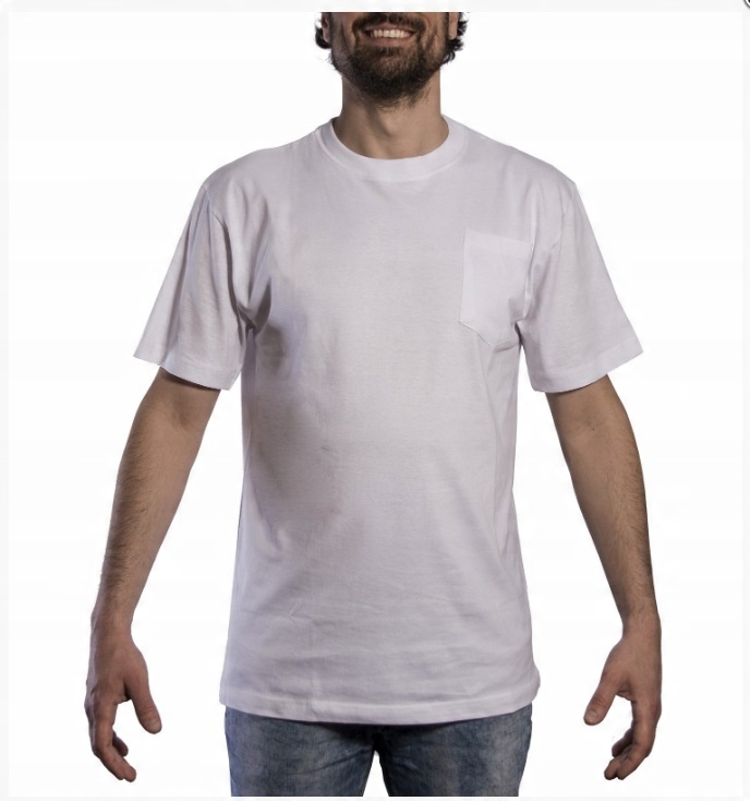 

Wysokiej Jakości T-shirt męski Biały Bawełna r. S