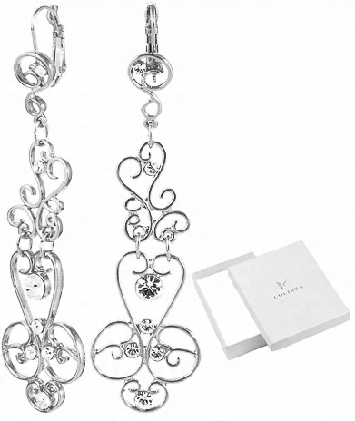 

Kolczyki Ażurowe Z Kryształkami Swarovski Srebrne