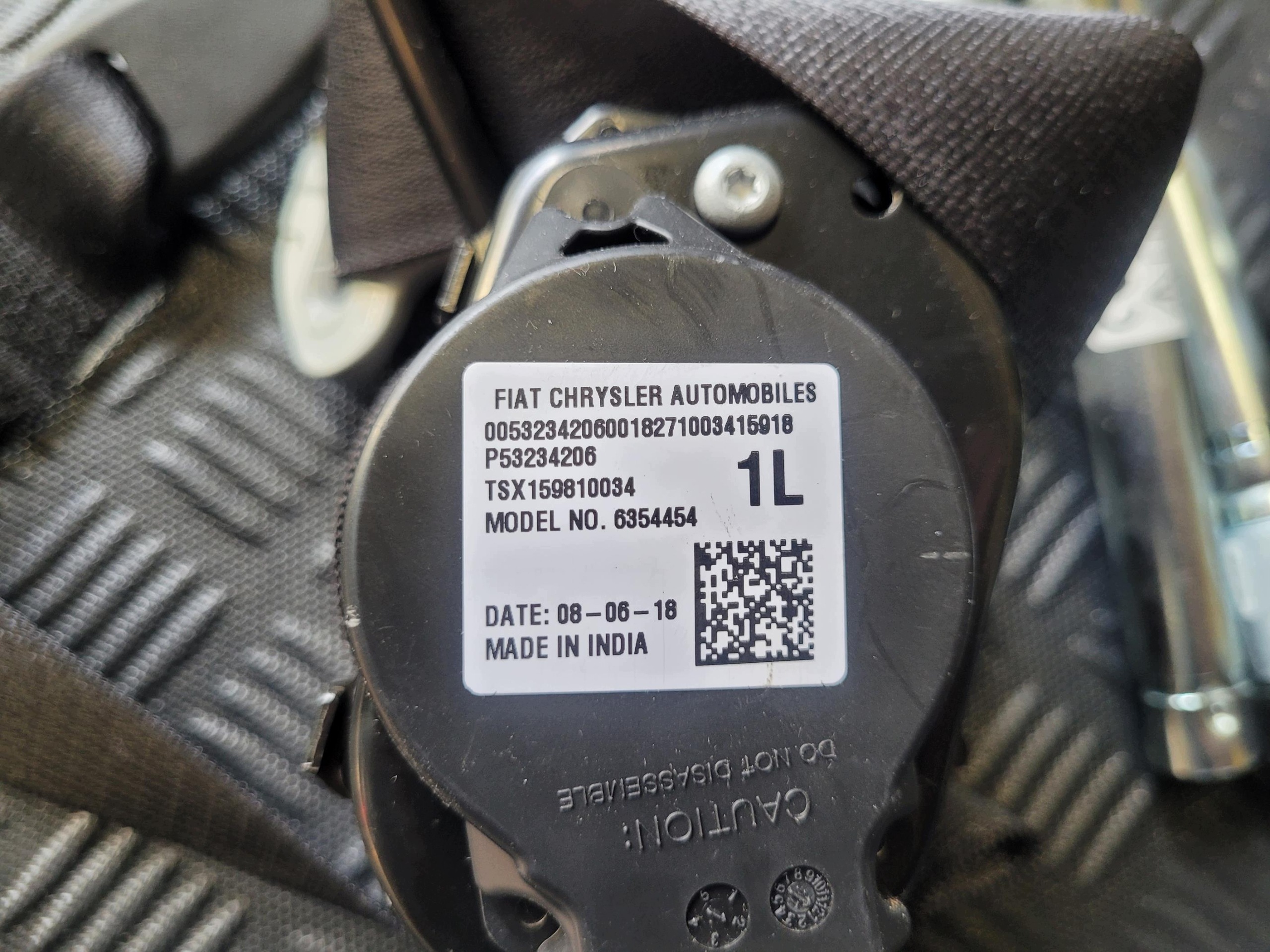53234163 tension belt safety front front left switch JEEP COMPASS II