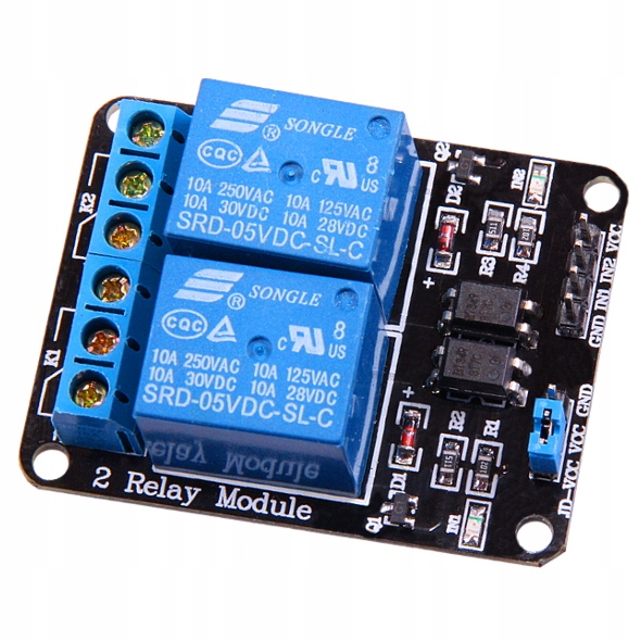

Moduł Przekaźnik 2 kanałowy 5V Arduino 10A/250V
