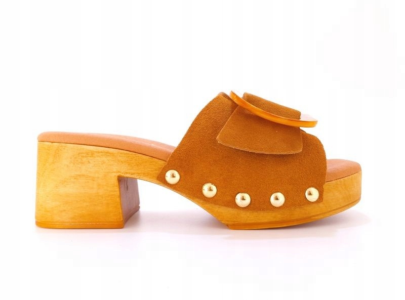 Nazouváky s dřeváky na masivním podpatku Marila Filadelfia hnědá r37