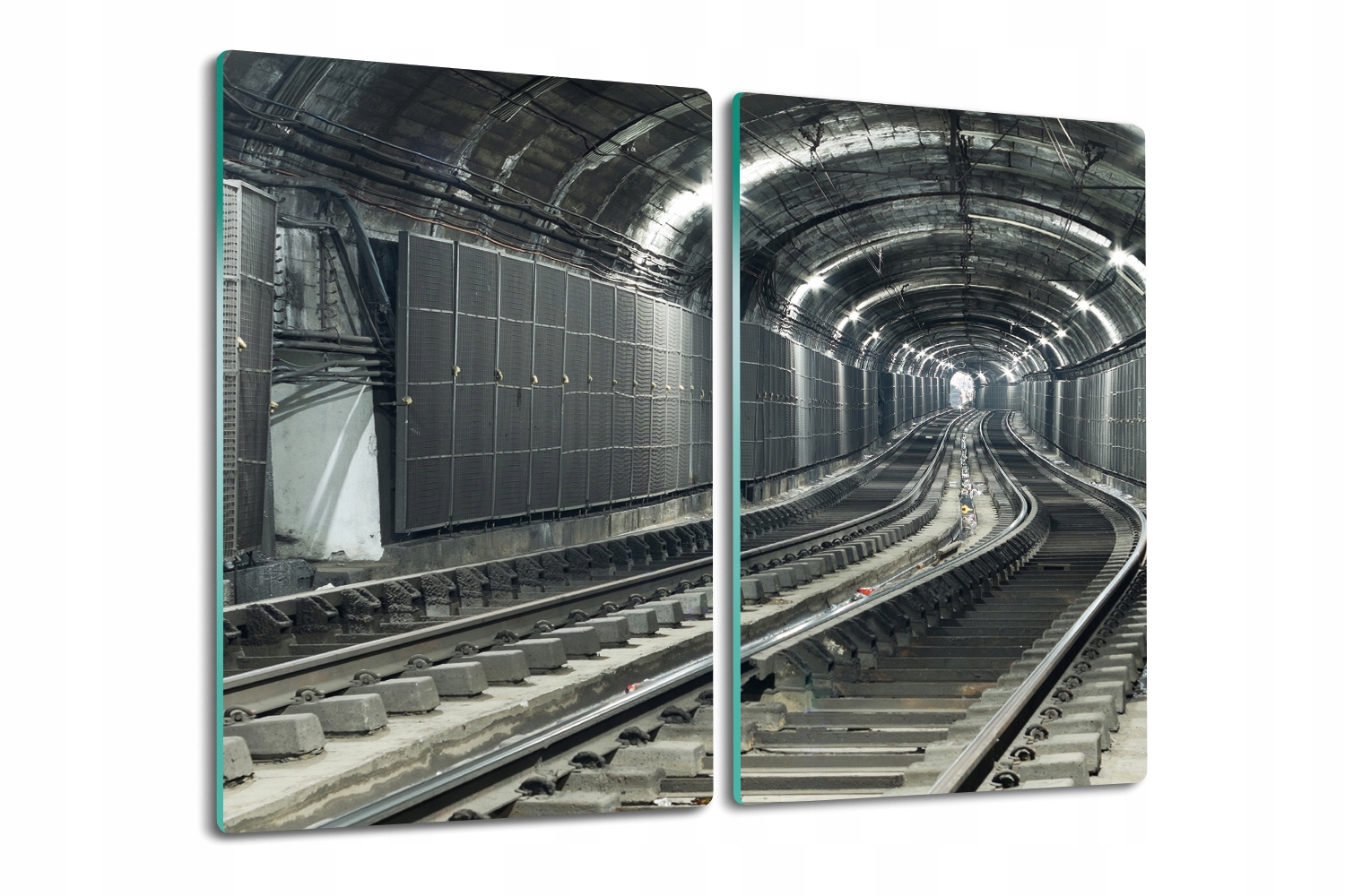 Skleněná kuchyňská deska na krájení jako Dárek 2x30x52 Tunel koleje metro