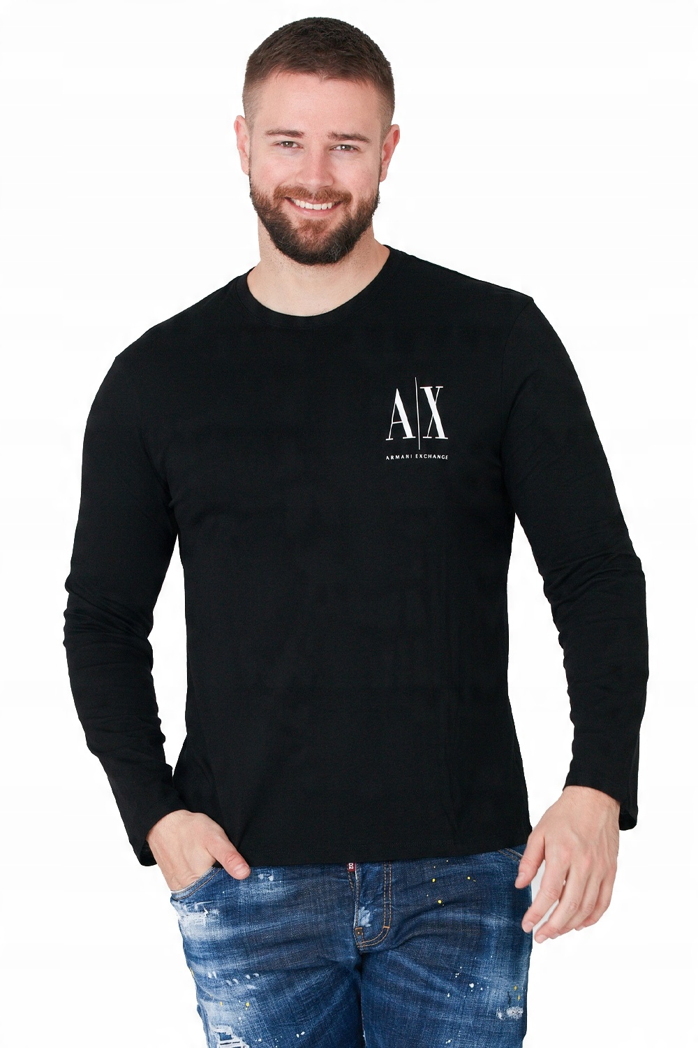 

Armani Exchange Czarny longsleeve męski z logo M