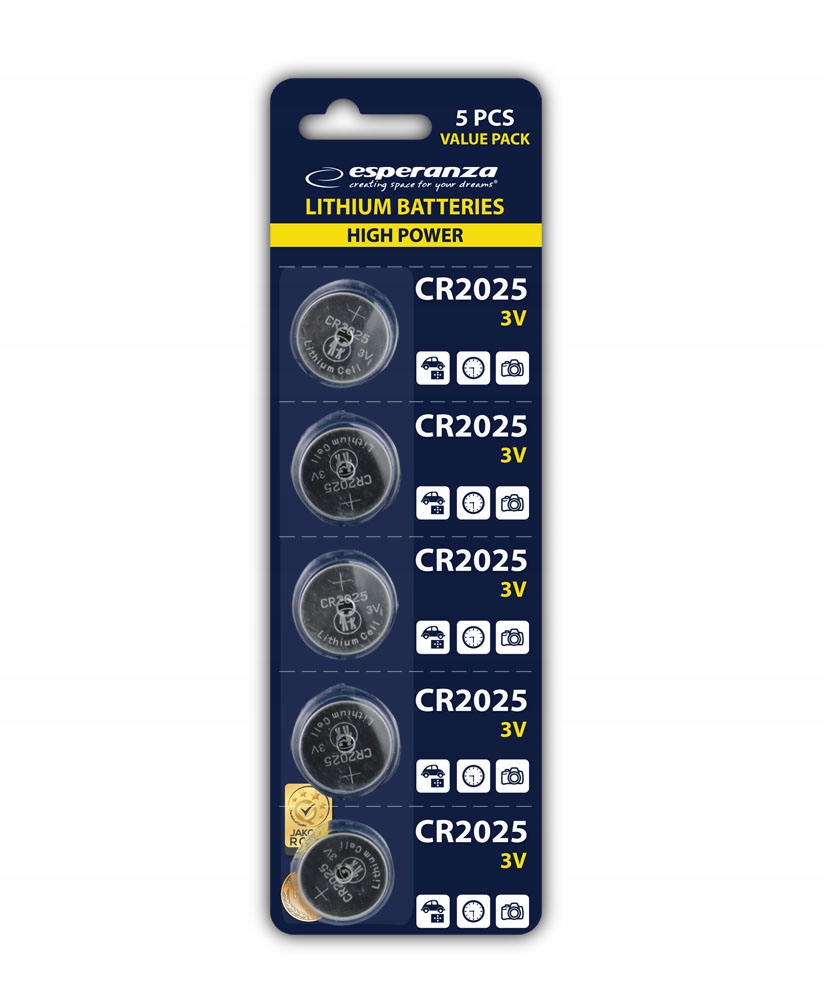 BATERIE OKRĄGŁE PŁASKIE DO ZEGARKA PILOTA 5 SZT Marka Esperanza