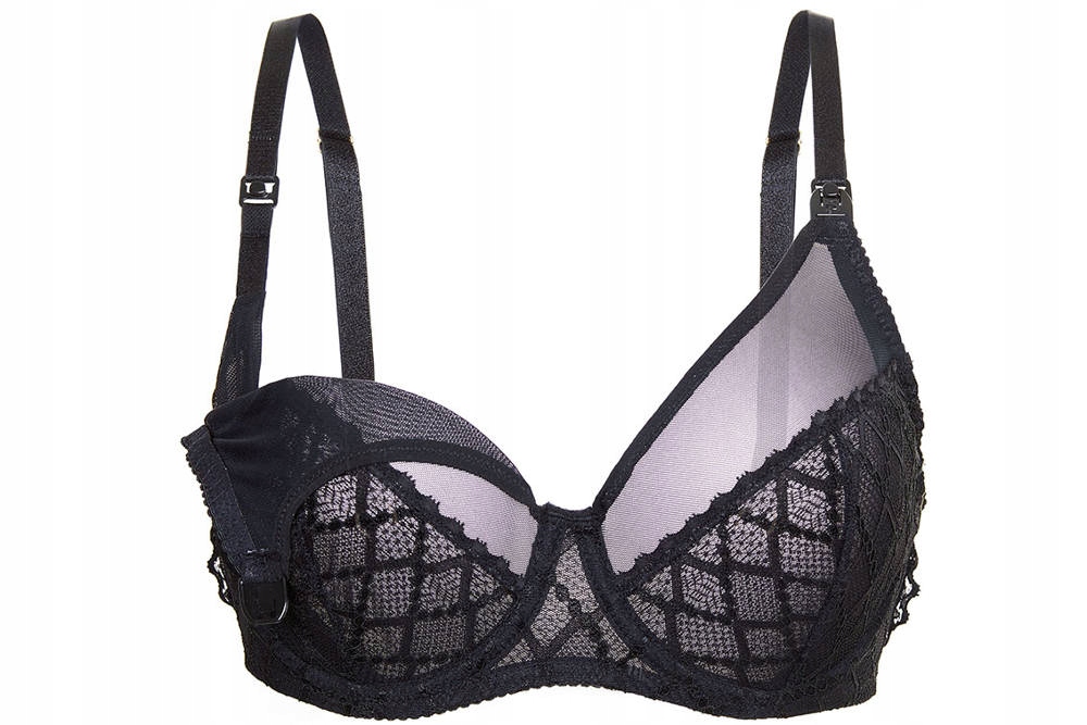 Huggy Soft Black měkká podprsenka na kojení Momtobe, černá