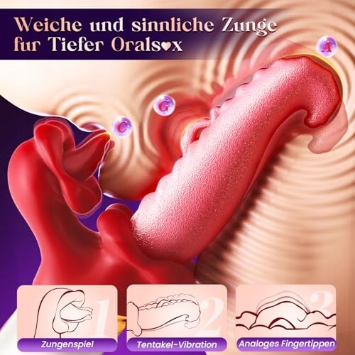 GOBEKEN Wibrator Dildo Dla Kobiet 7 Trybów Wibracji i Lizań Zabawka Dla Par — miniatura 2