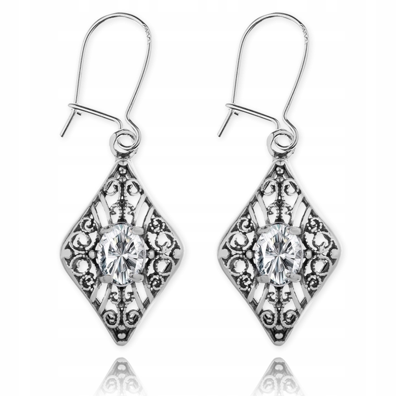 Náušnice S Prolamovanou Náušnice S Bílými Zirkony