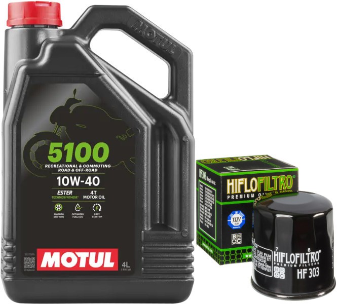 Sada Filter HF303 Olej 10w40 Motul 4T 5100 4L