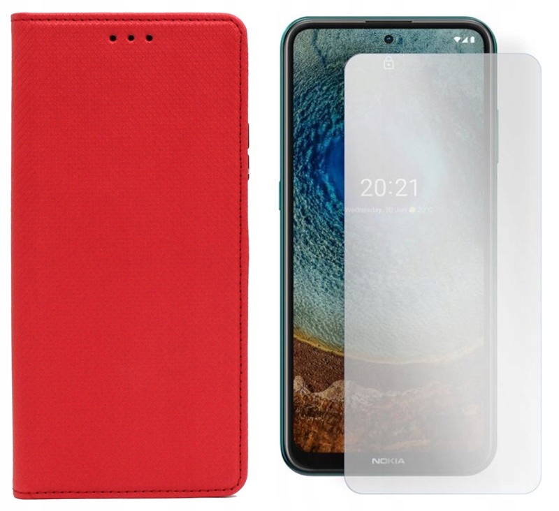 

Etui Smart Magnet do Nokia X10 X20 czerwon+SZKŁO