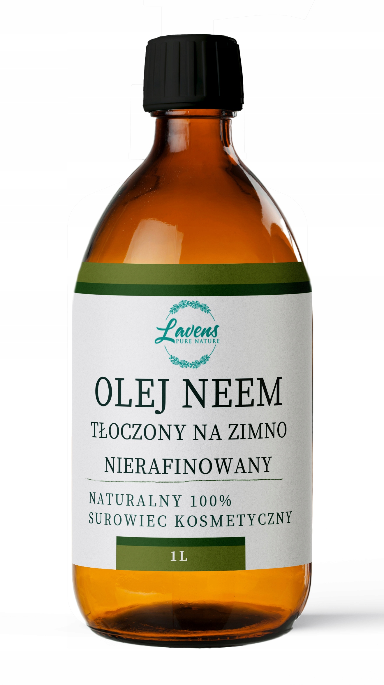 Olejek Neem Nierafinowany Tłoczony na Zimno do Skóry Włosów i Roślin