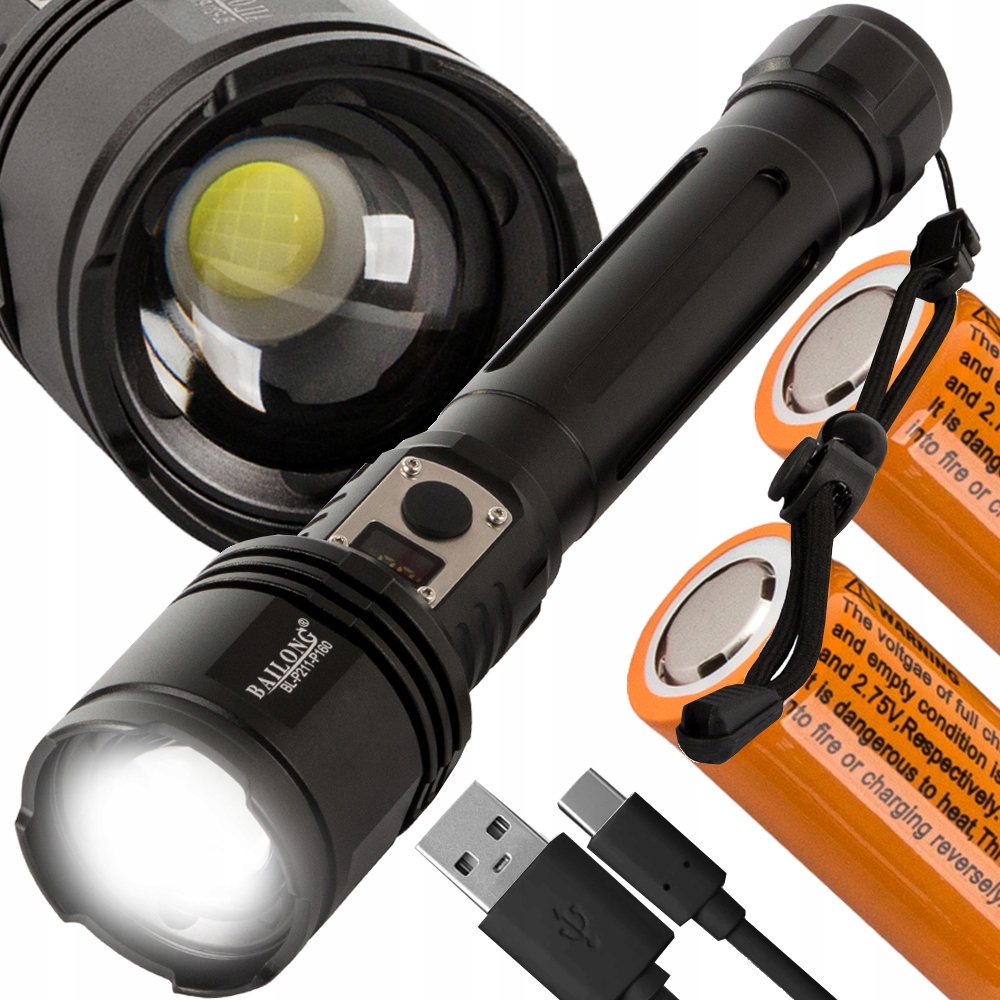 Vojenská Svítilna Bailong Taktická Cree XHP160 Výkonná Led Reflektor