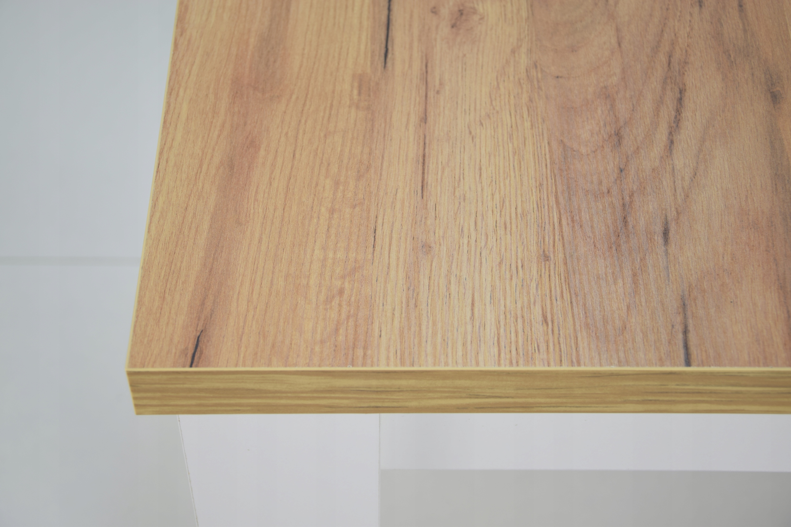 komplet do SALONU nowoczesny stół DĄB CRAFT + 6x białe krzesła z krzyżem Grubość blatu 3.2 cm