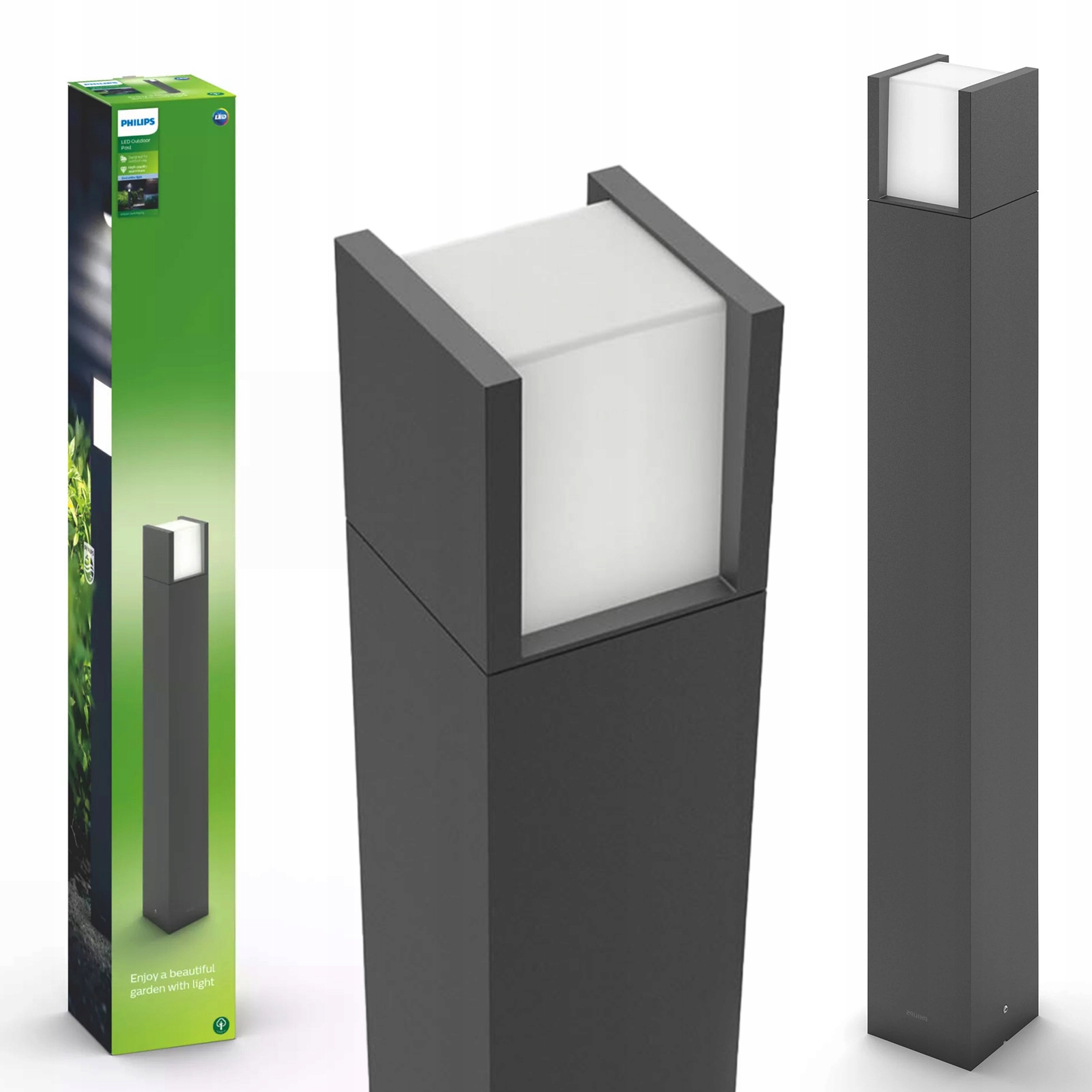 Led vonkajšia záhradná lampa Arbour 6W 4000K IP44 Stĺpik 77 cm Philips