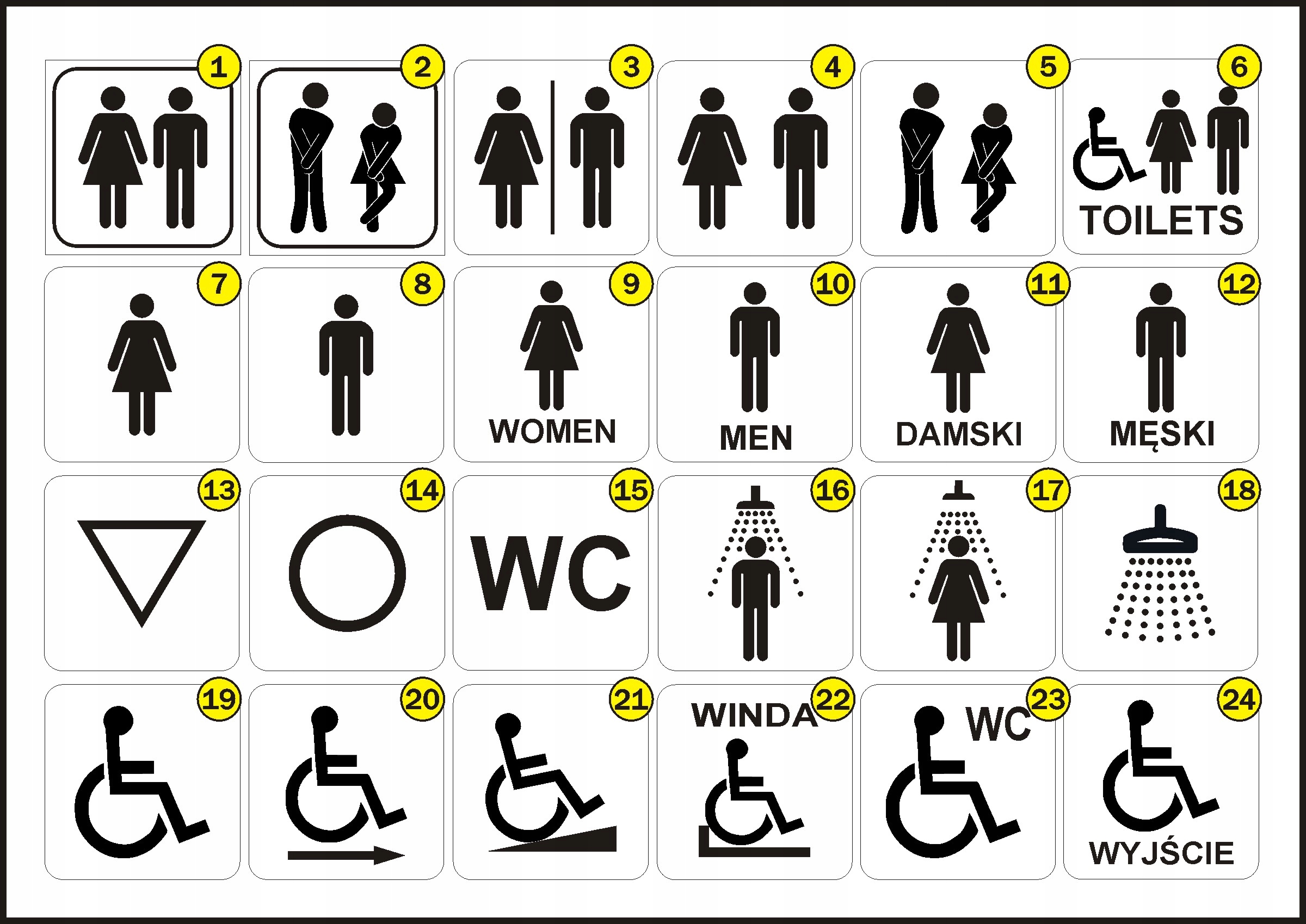 TABLICZKA toaleta WC 10x10 cm emblemat GRAWER znak Szerokość produktu 10 cm