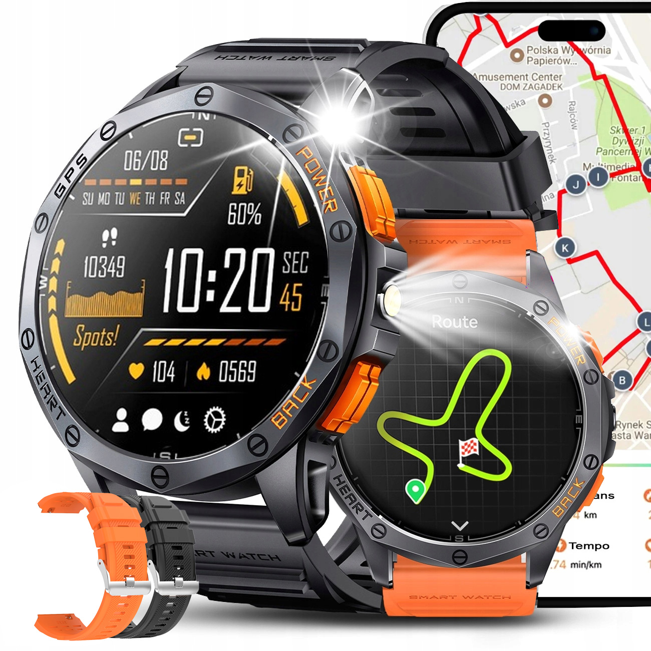 Chytré Hodinky Pánské Gps Menu Polské Voděodolné Sportovní Hovory Smart Watch Pl