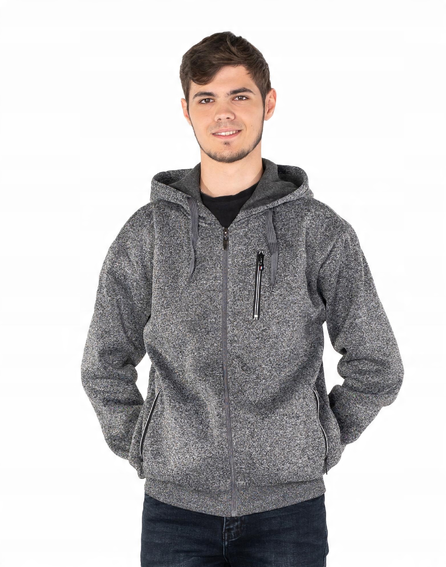 

Ciepła Bluza Dresowa Męska Rozsuwana 0223-01 r XL
