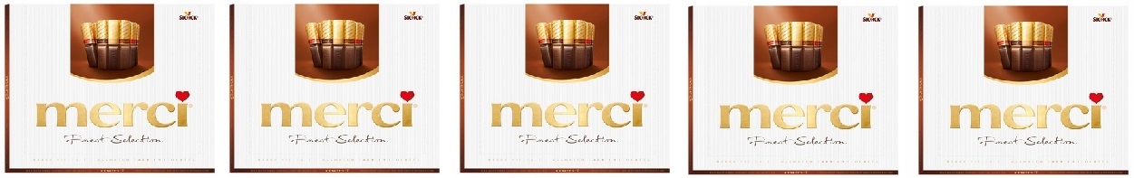 Levně 5 x 250 g Merci Brown dezertní čokoládky Půlka Kartonu