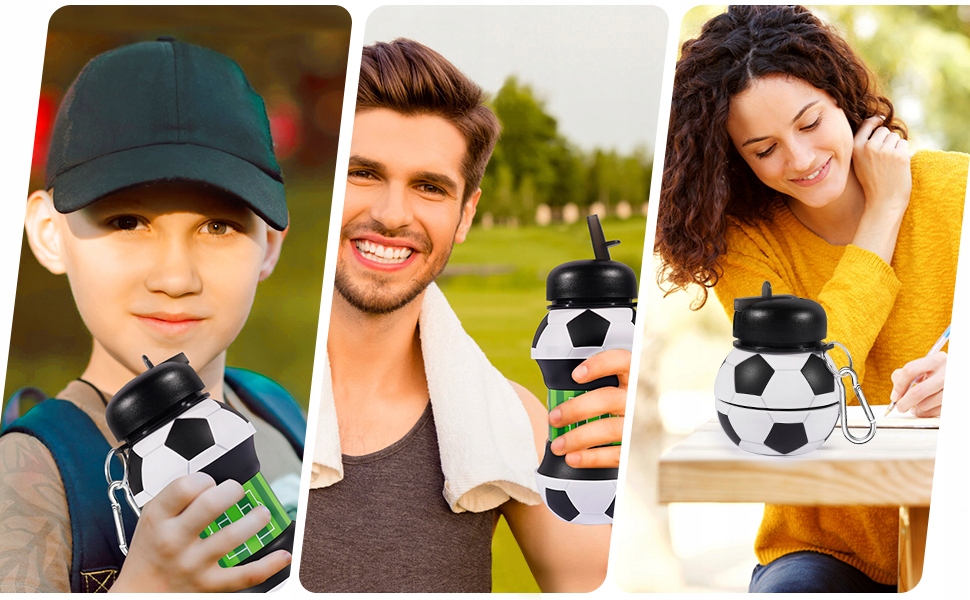 Bidon Piłkarski Butelka Na Wodę Z Ustnikiem Składana Piłka 550 ml Stan opakowania oryginalne