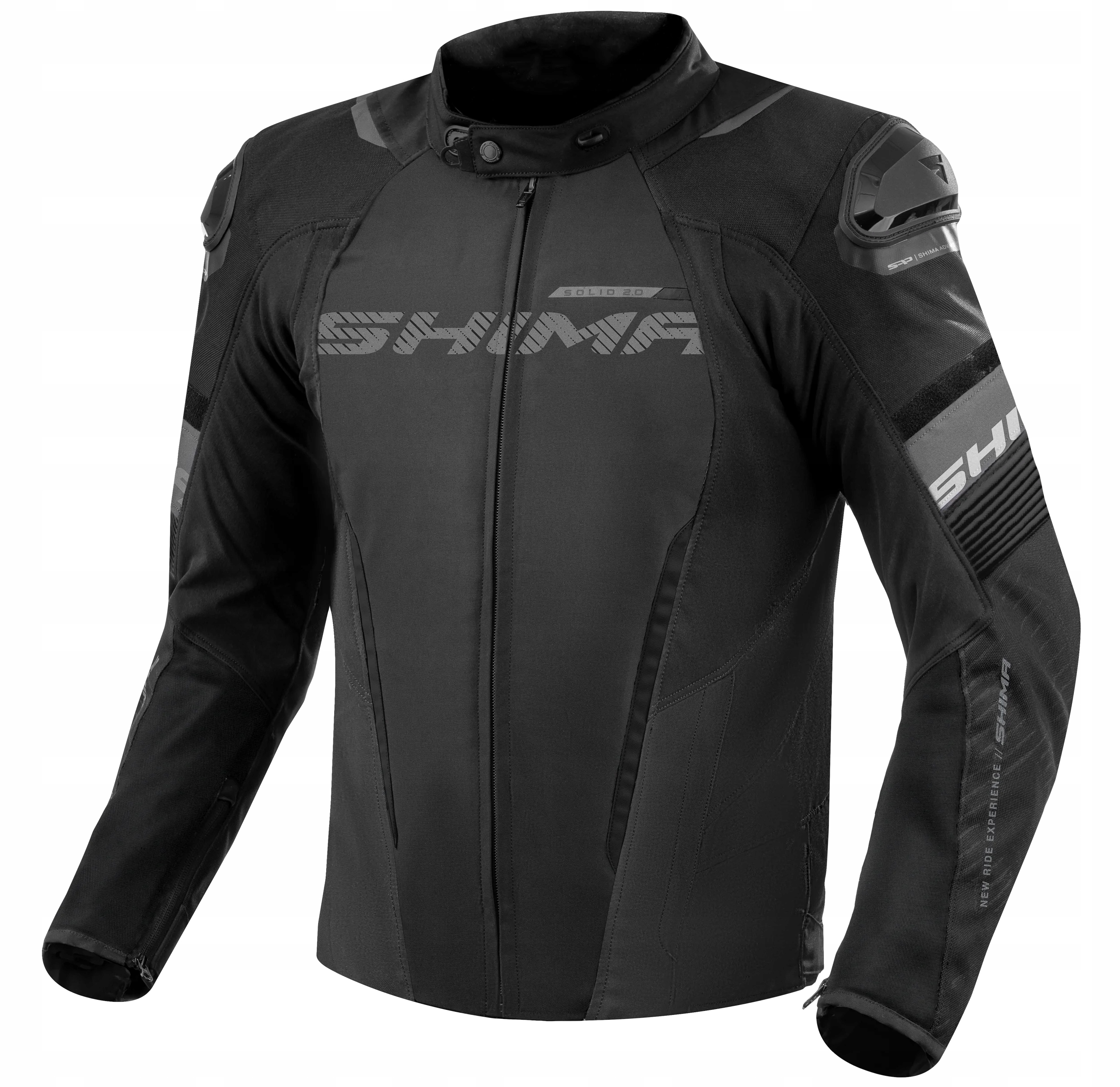 Pánska Textilná Motocyklová Bunda Shima Solid 2.0 Čierna