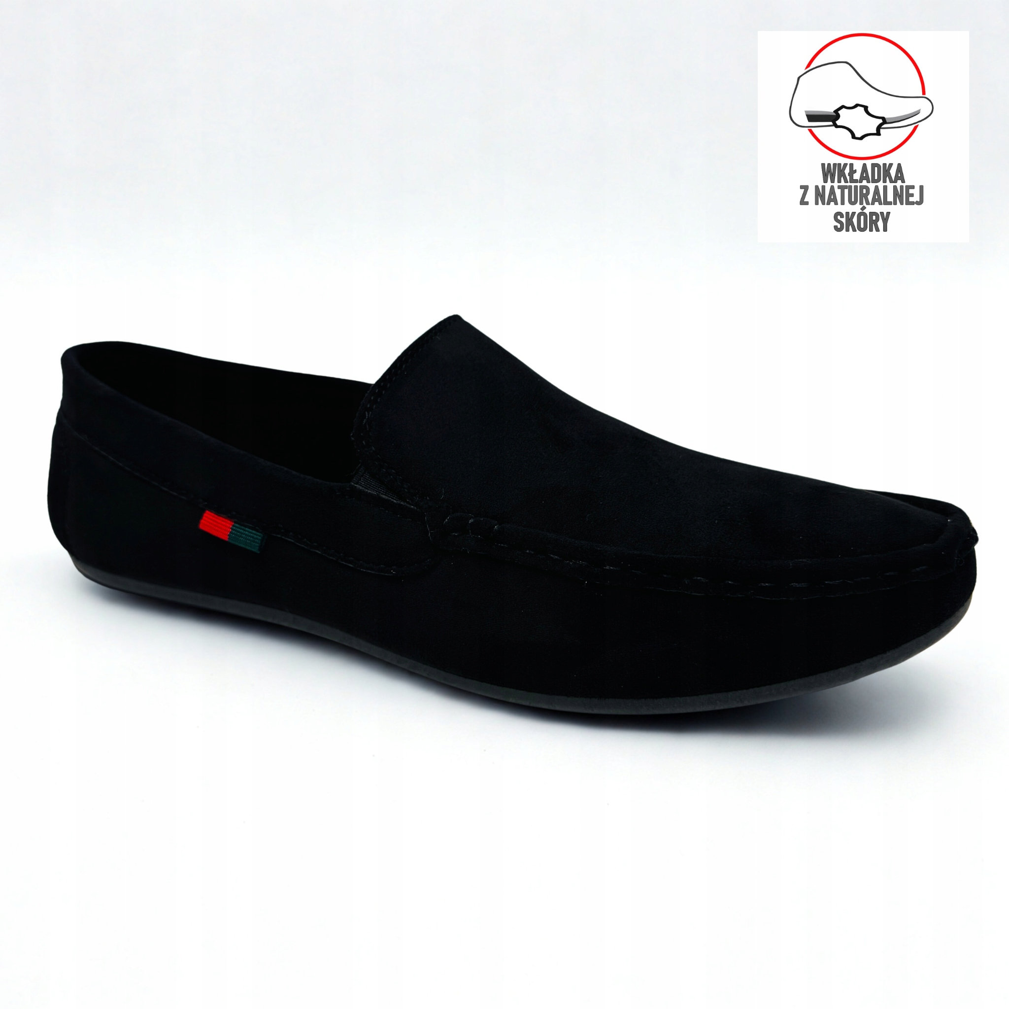 Černé Semišové Měkké Lehké Mokasíny Pánské Nazouvací Kožené Boty 40