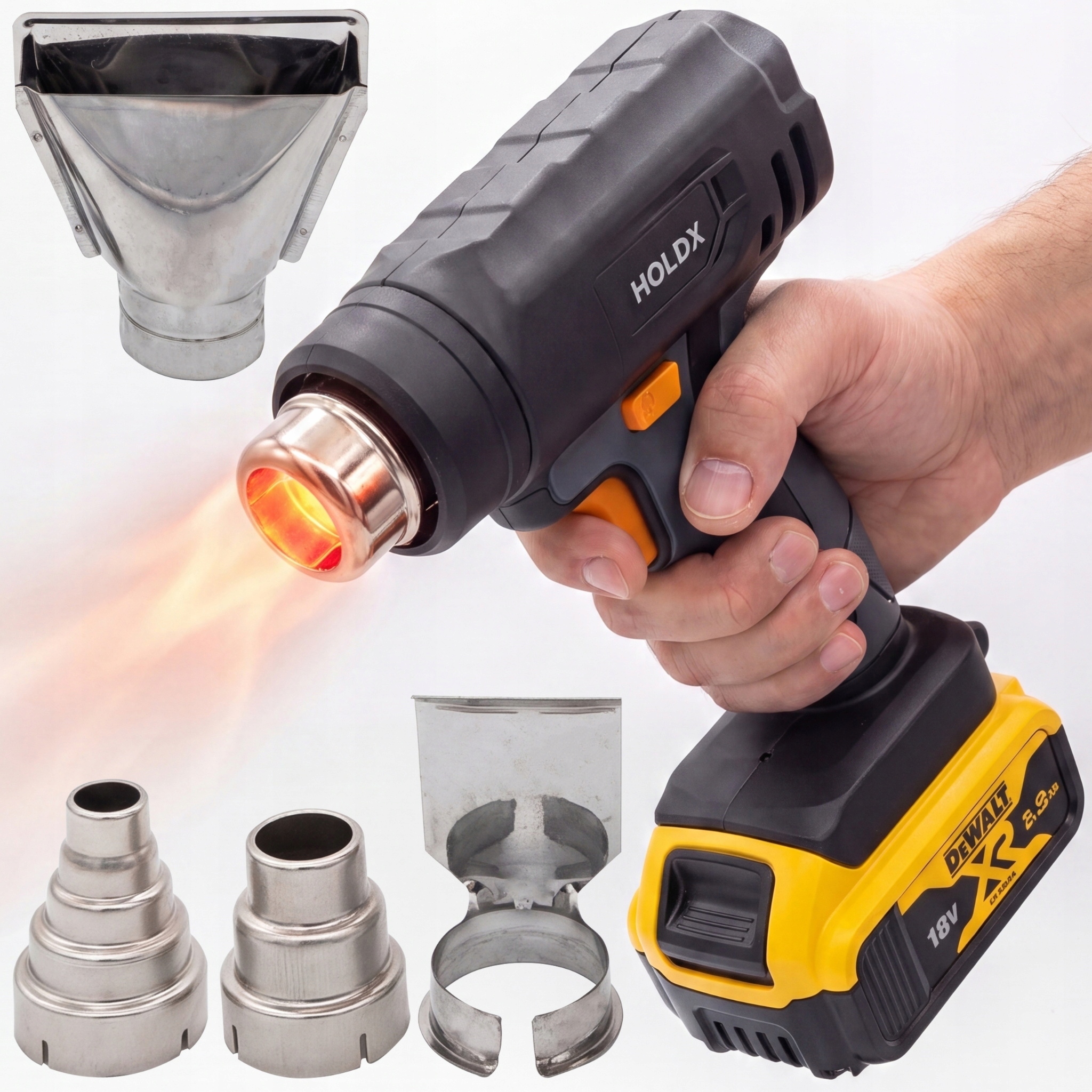 Horkovzdušná Pistole Holdx Pro Baterie Dewalt 18V Xr Bezdrátová