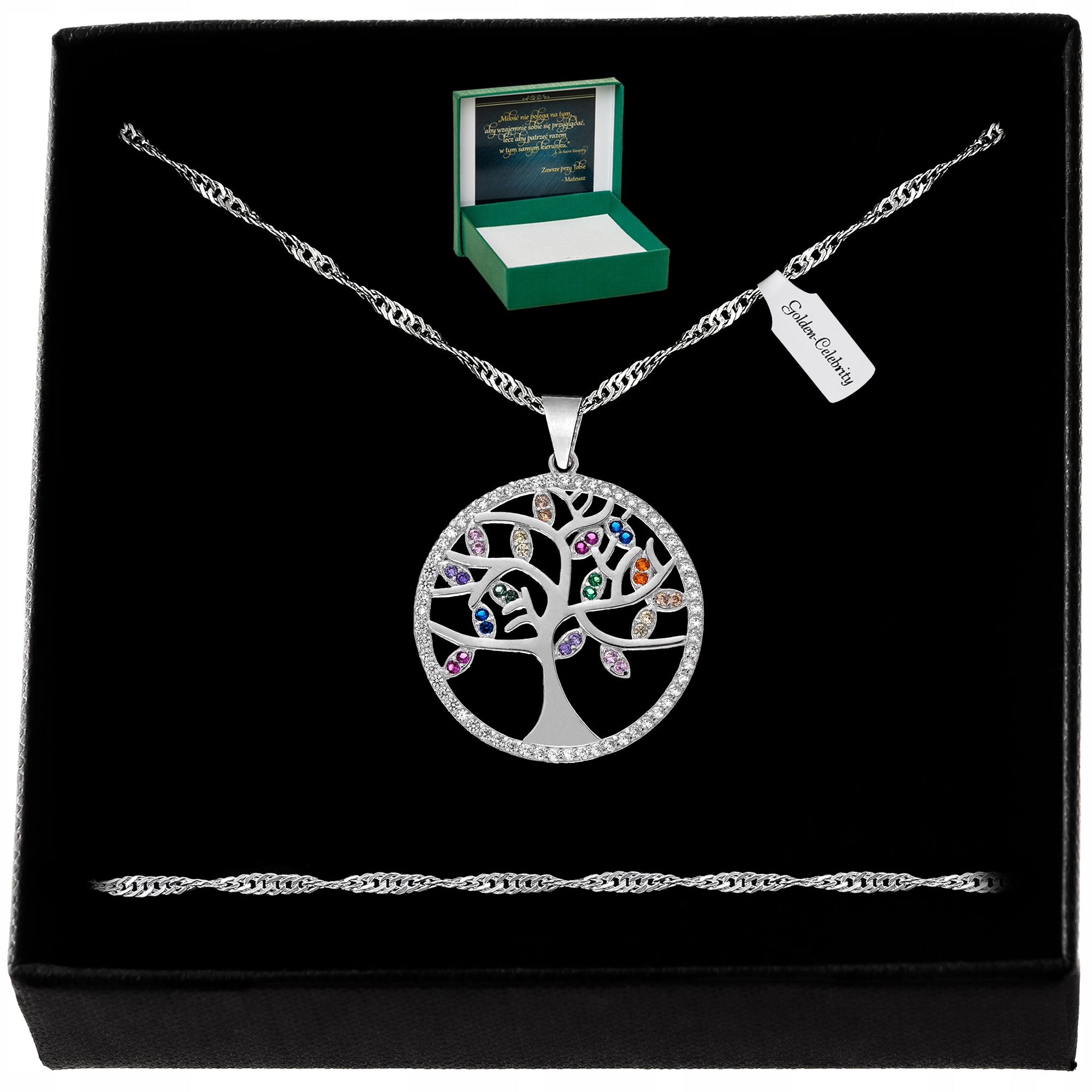 Stříbrný Náhrdelník Strom Štěstí 925 Pro Ni