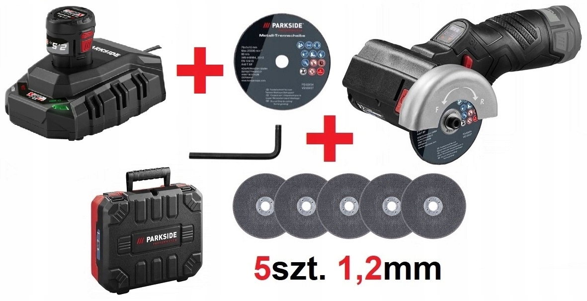 Szlifierka kątowa akumulatorowa Ø76mm 12V bezszczotkowa Ppwsa 12 Parkside