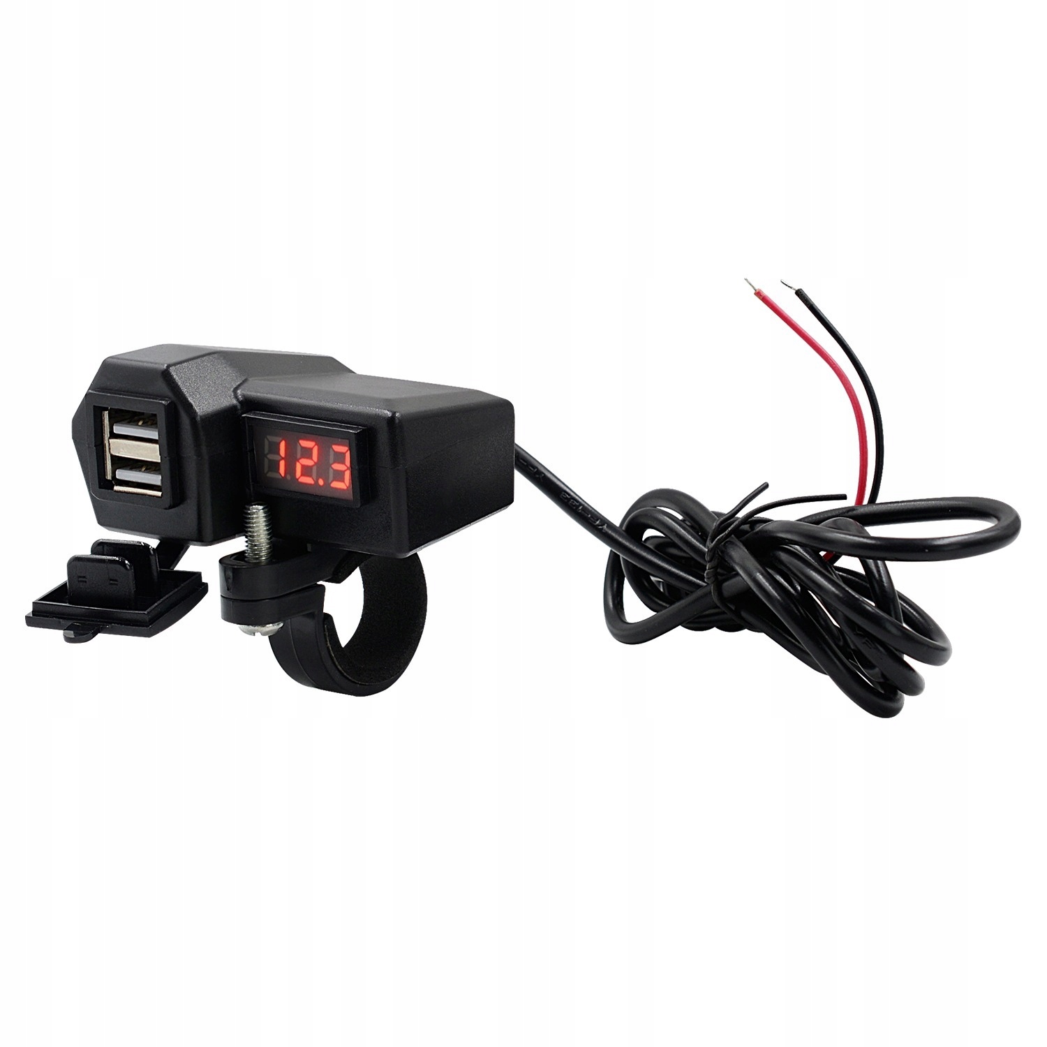 

Motocyklowe Gniazdo Ładowarka Woltomierz 2xUSB