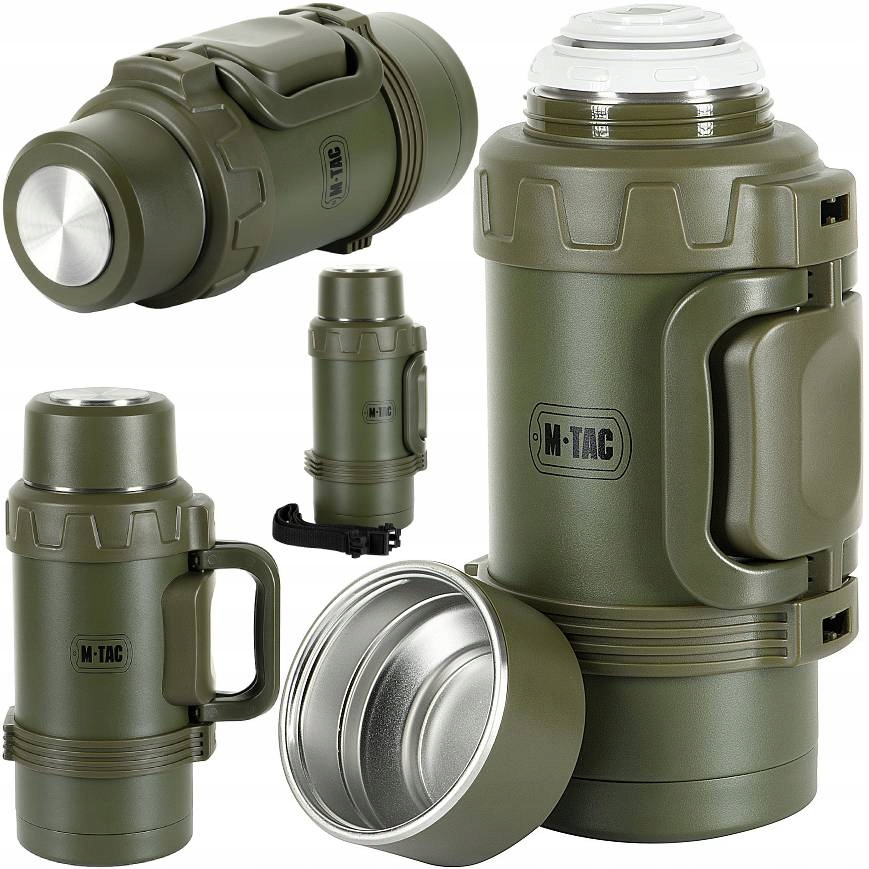 Termos Turystyczny Stalowy Termiczny Stal Nierdzewna 1600ml Olive M-tac