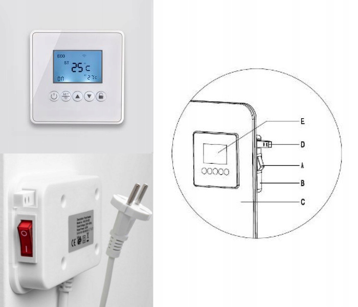 GRZEJNIK PODCZERWIENI PANEL GRZEWCZY Wi-Fi 550W Waga produktu z opakowaniem jednostkowym 9 kg