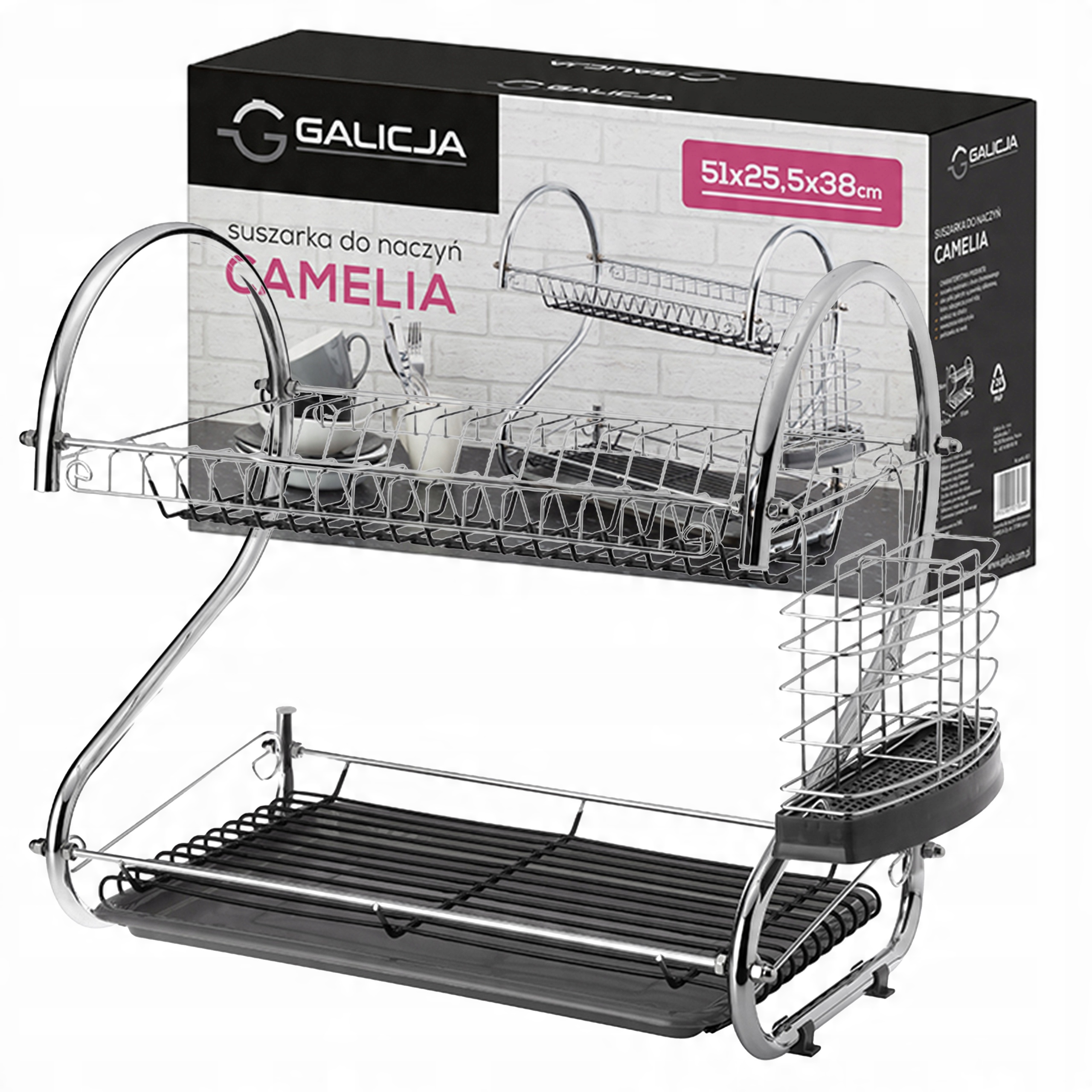 

Suszarka Do Naczyń 2 Poziomy Ociekacz Inox Szara