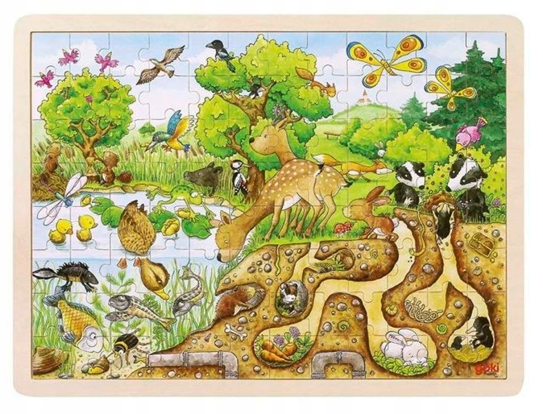

Puzzle drewniane Odkrywanie natury 96 el. Goki
