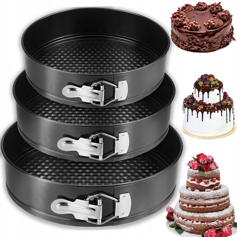 

Tortownica Zestaw Blach Pieczenia Tortów Ciast 3el