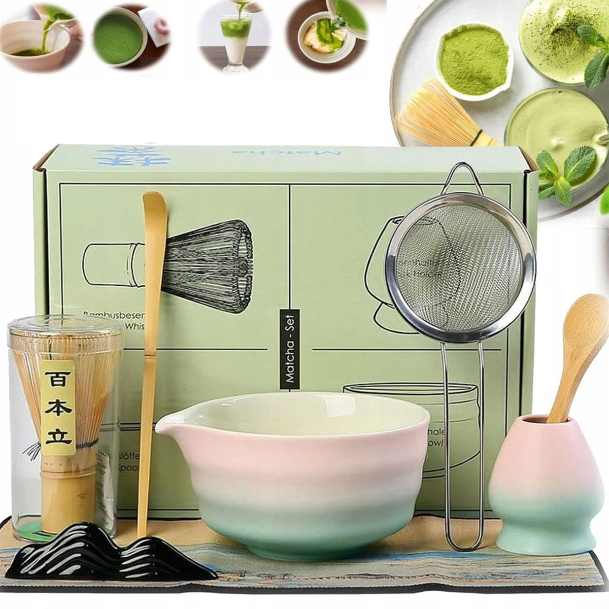 Sada Metliček Chasen Štětec Na Čaj Matcha Lžíce Šachak 8KS Dárek