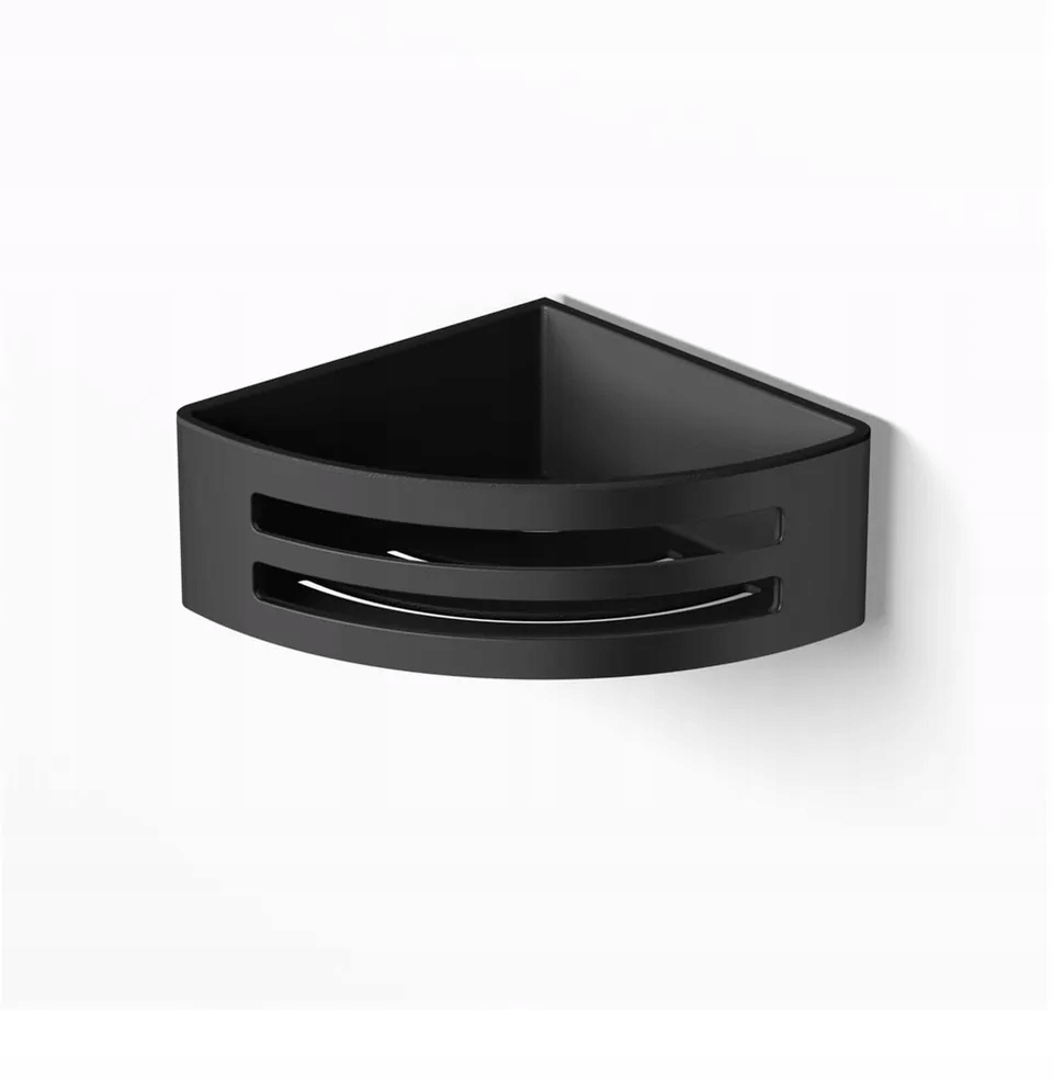 Rohový košík Stella 16x16x6 černý mat plastová vložka černá