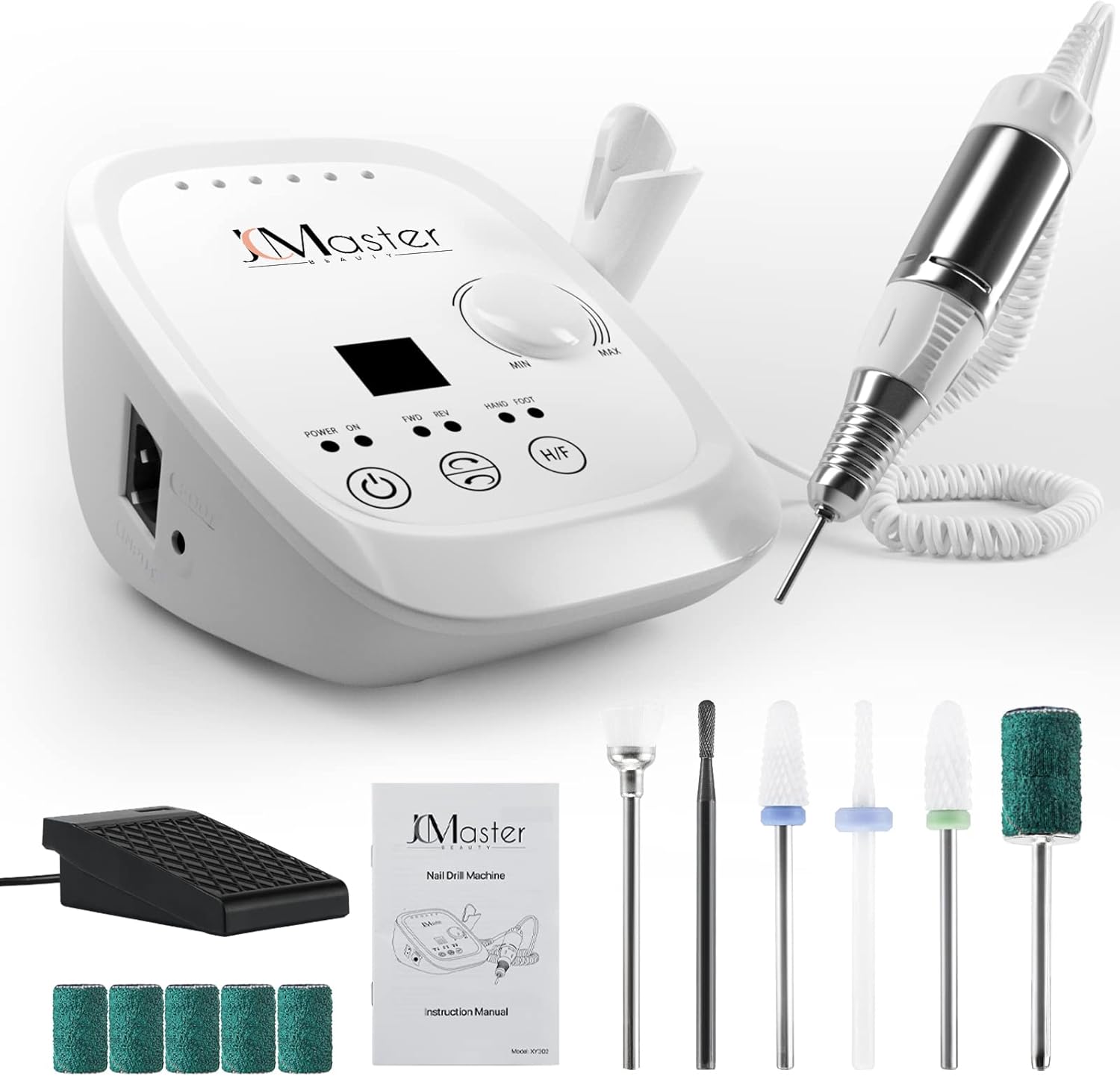 Jcmaster 302w Sada frézek na nehty 35000 ot/min Akumulátorová bílá