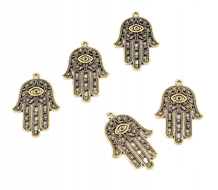 HAMSA ZAWIESZKA DŁOŃ RĘKA FATIMY AMULET TALIZMAN Kamień Bez kamienia