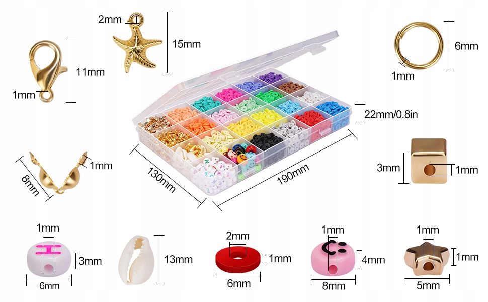 ZESTAW KORALIKÓW DO ROBIENIA BRANSOLETEK KREATYWNY Marka AEG