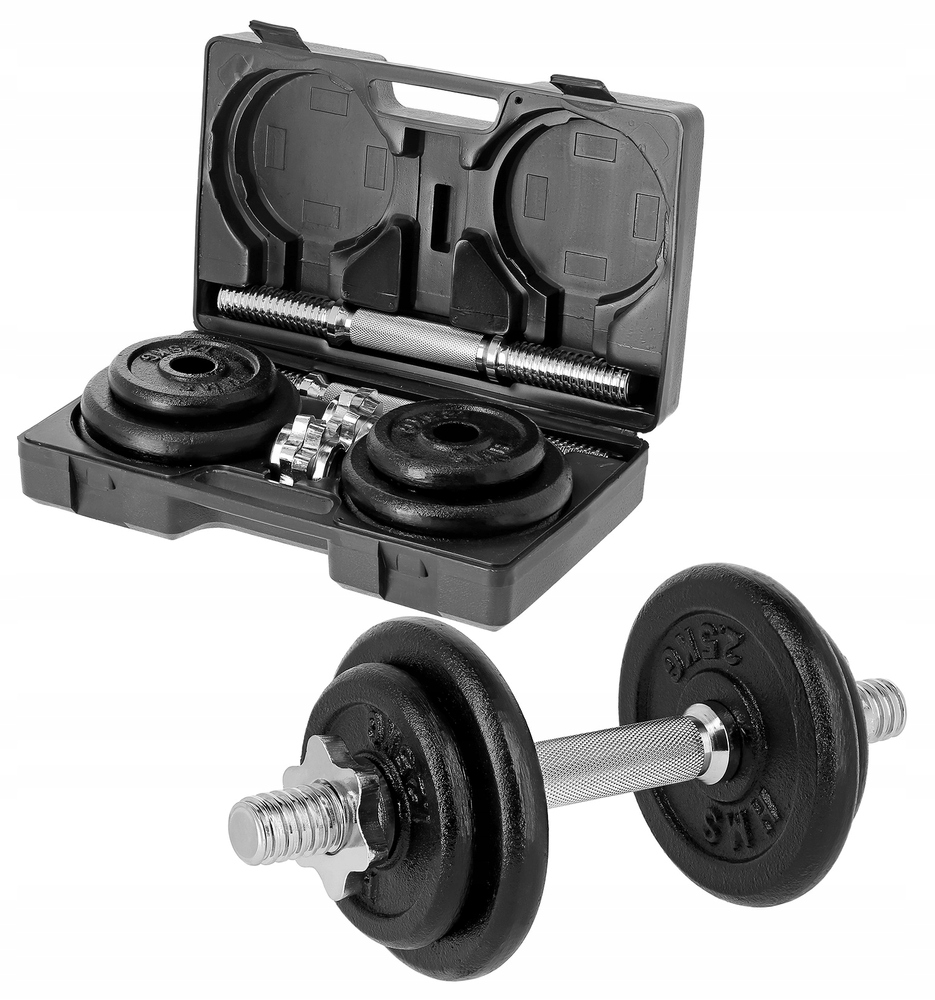 

Sztangielki Hantle Regulowane W Walizce 2x10 kg